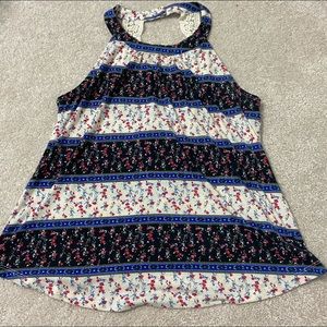floral tank top w lace straps
